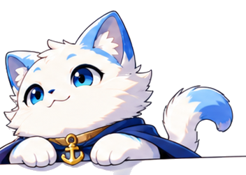 Anchor Cat leaning over a narrow edge.